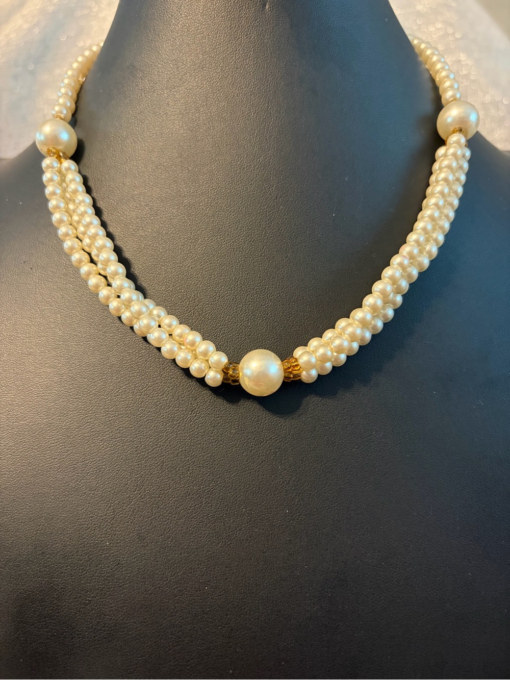 Classic Cream Faux Pearl Multi-Strand Necklace